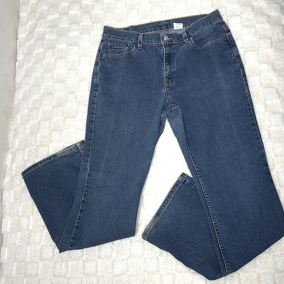 Levi’s Womens 515 Boot Cut Denim Jeans Size 14 Dark Wash Low Rise Classic Fit - Picture 2 of 12
